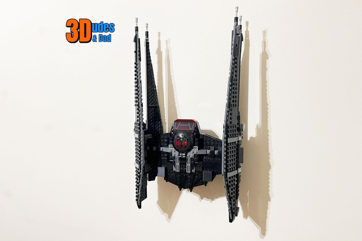 Wall Mount Bracket compatible with LEGO®  Star Wars Kylo Ren's TIE Fighter (set 75179) - 3Dudes & Dad