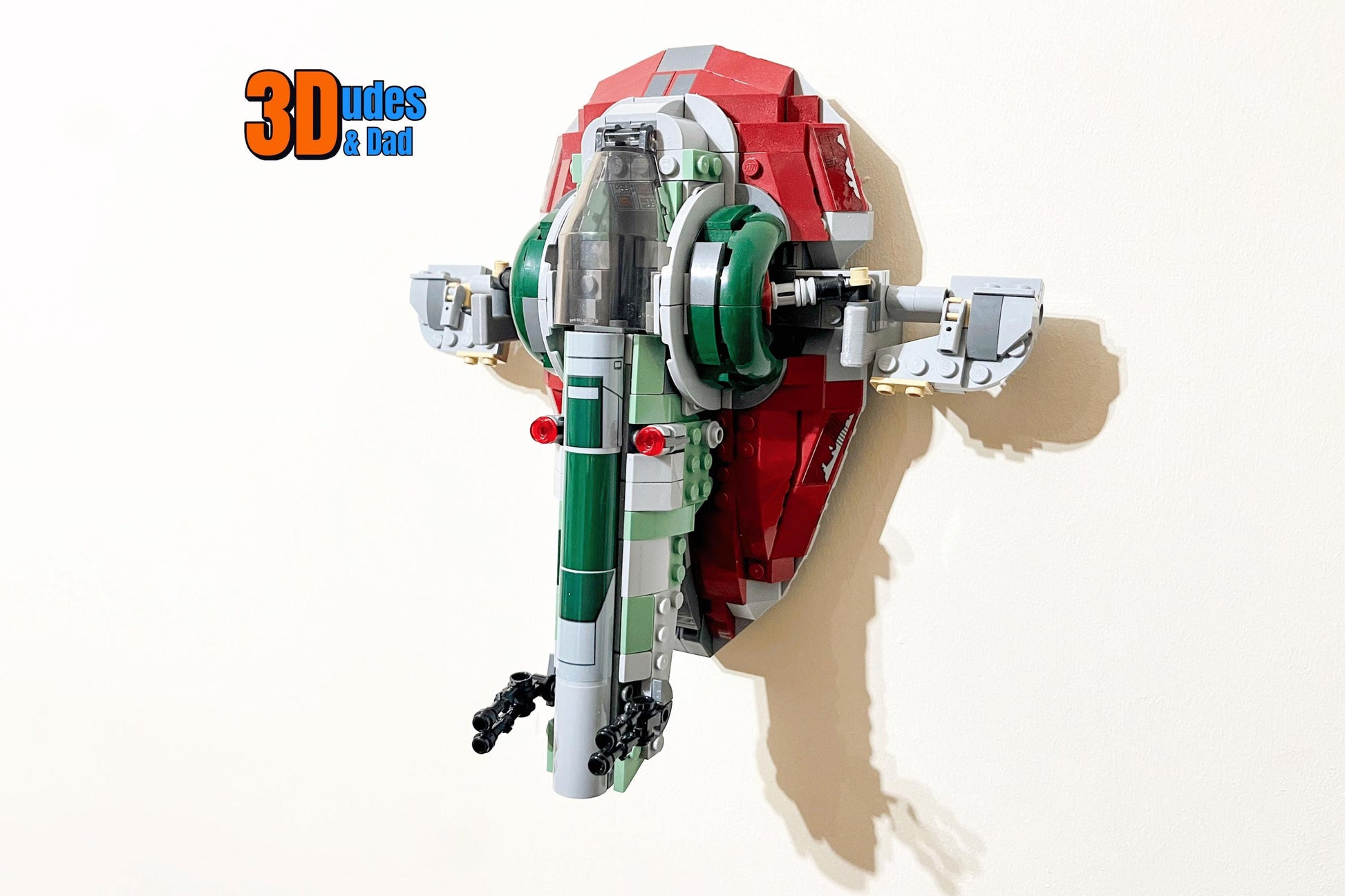 Wall Mount Bracket compatible with LEGO® Star Wars Boba Fett's Starship (set 75312) - 3Dudes & Dad