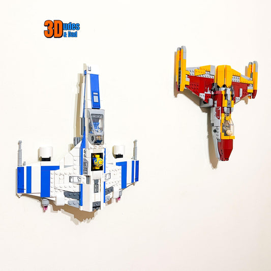 Wall Mount Brackets compatible with LEGO®  Star Wars New Republic E-Wing vs Shin Hati's Starfighter (set 75364)