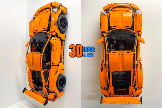 Wall Mount Bracket compatible with LEGO®  Technic Porsche 911 GT3 RS (set 42056) - 3Dudes & Dad