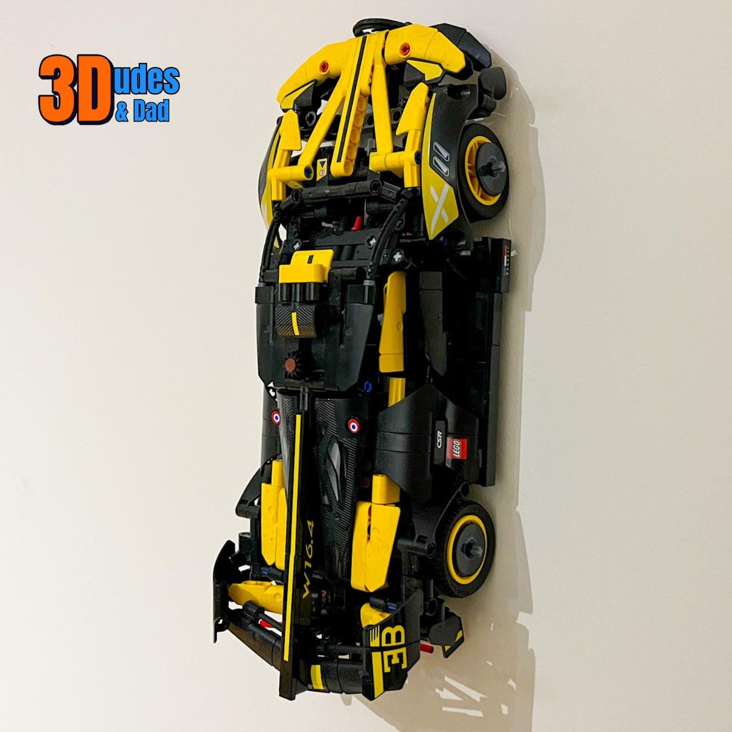 Wall Mount Bracket compatible with LEGO® Technic Bugatti Bolide (set 42151) - 3Dudes & Dad