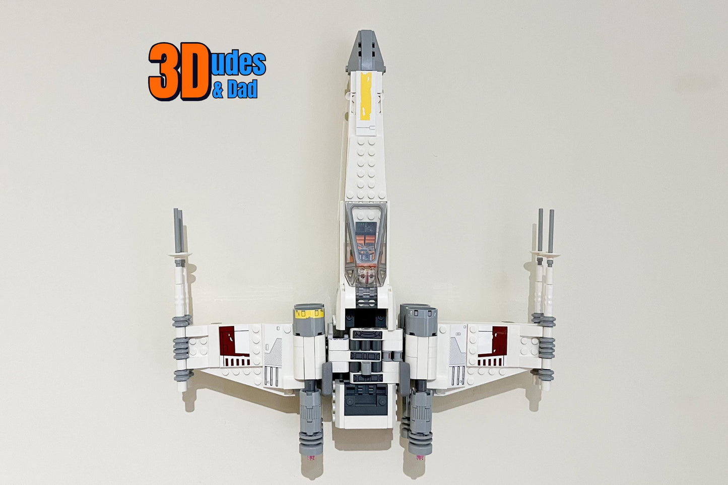 Wall Mount Bracket compatible with LEGO®  Star Wars Luke Skywalker's X Wing Fighter (set 75301)