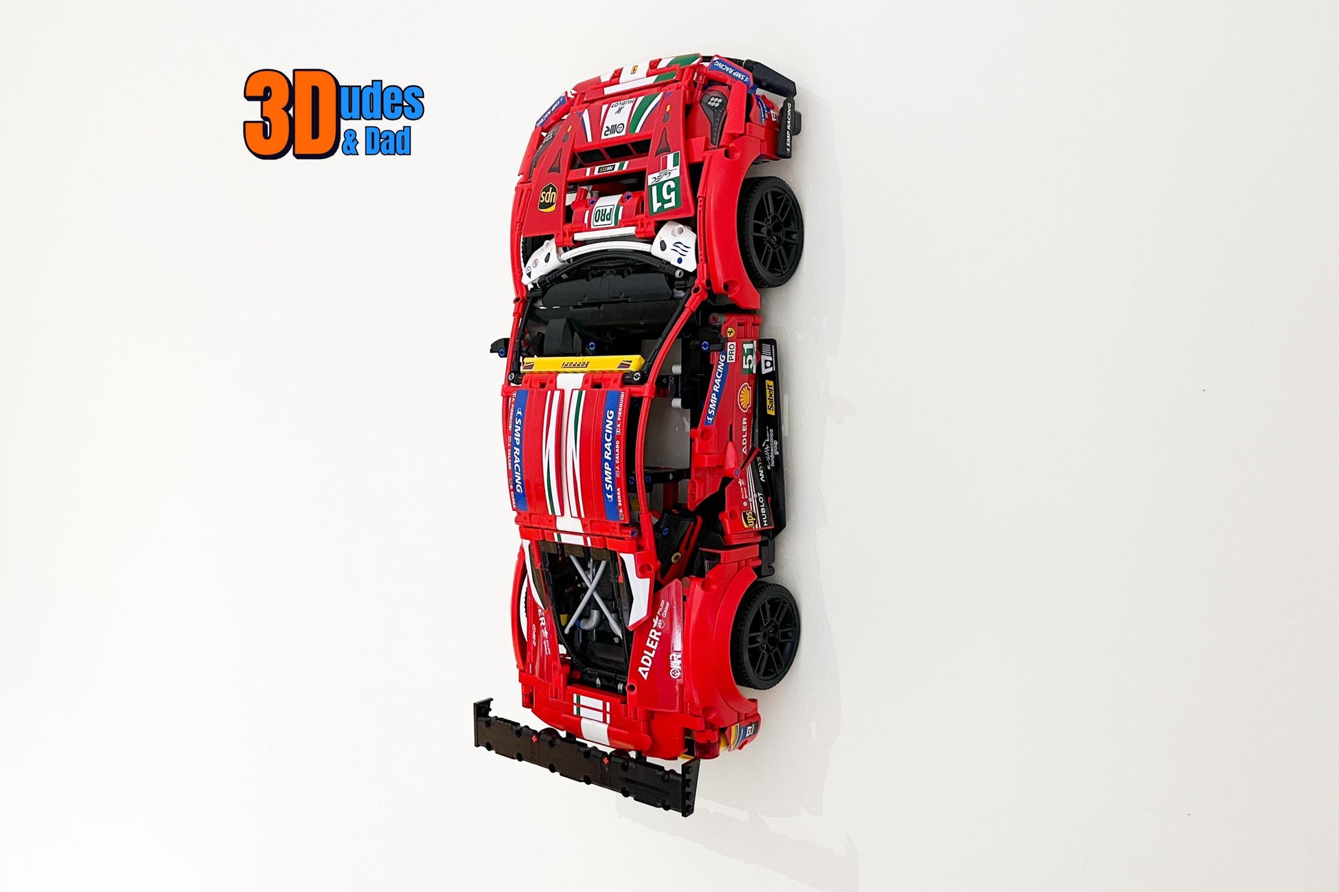 Wall Mount Bracket compatible with LEGO® Technic Ferrari 488 GTE (set 42125) - 3Dudes & Dad