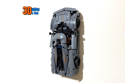 Wall Mount Bracket compatible with LEGO® Technic Koenigsegg Jesko Absolut Grey Hypercar (set 42173) - 3Dudes & Dad