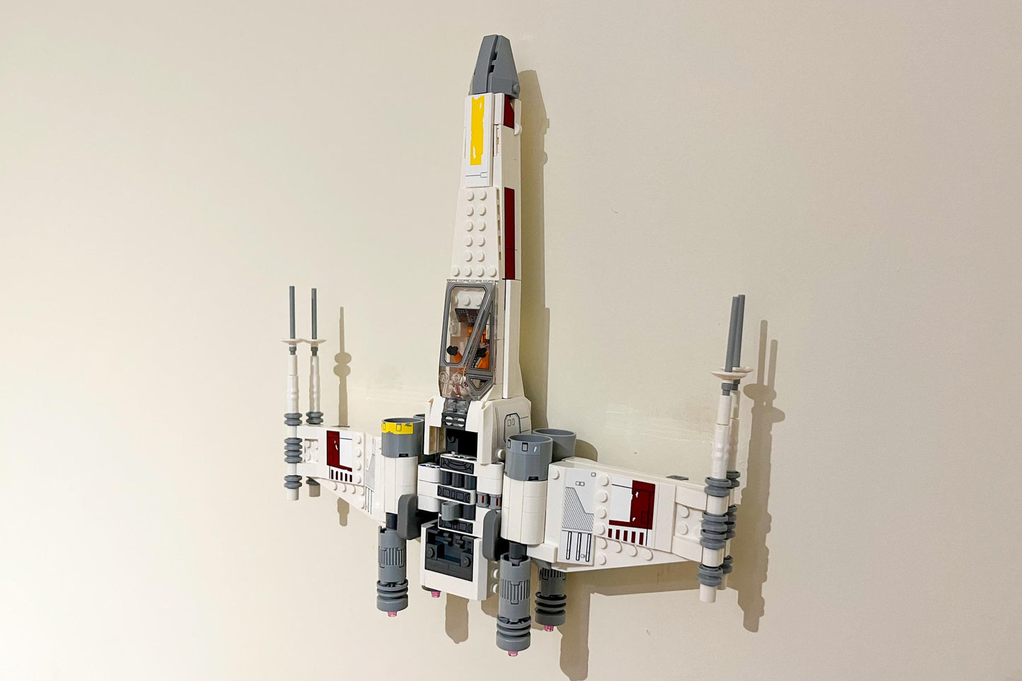 Wall Mount Bracket compatible with LEGO®  Star Wars Luke Skywalker's X Wing Fighter (set 75301)