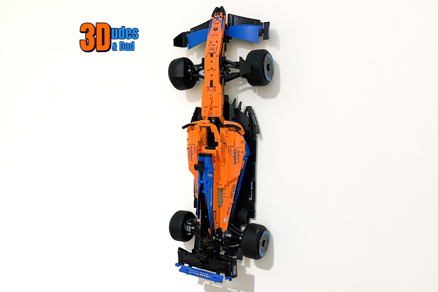 Wall Mount Bracket (vertical) compatible with LEGO®  Technic McLaren Formula 1 2022 (set 42141)